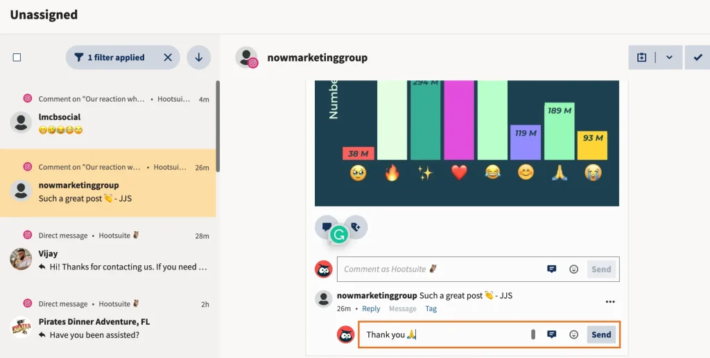 تحلیل منشن و گفتگو در Hootsuite Insights