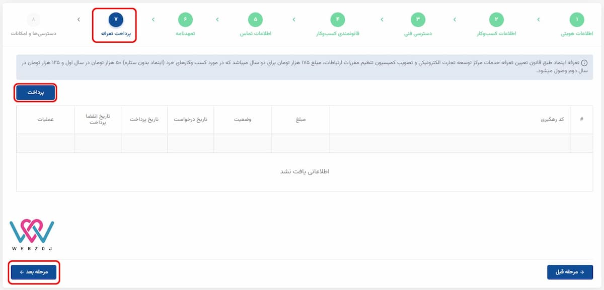مراحل دریافت اینماد - مرحله هشتم
