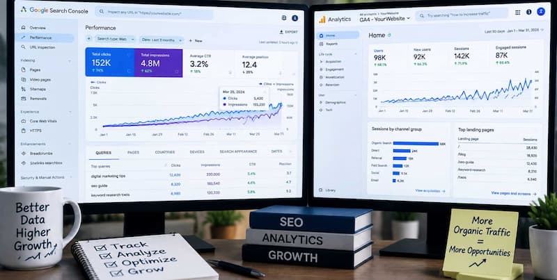 گوگل سرچ کنسول و گوگل آنالیتکس در یک نگاه